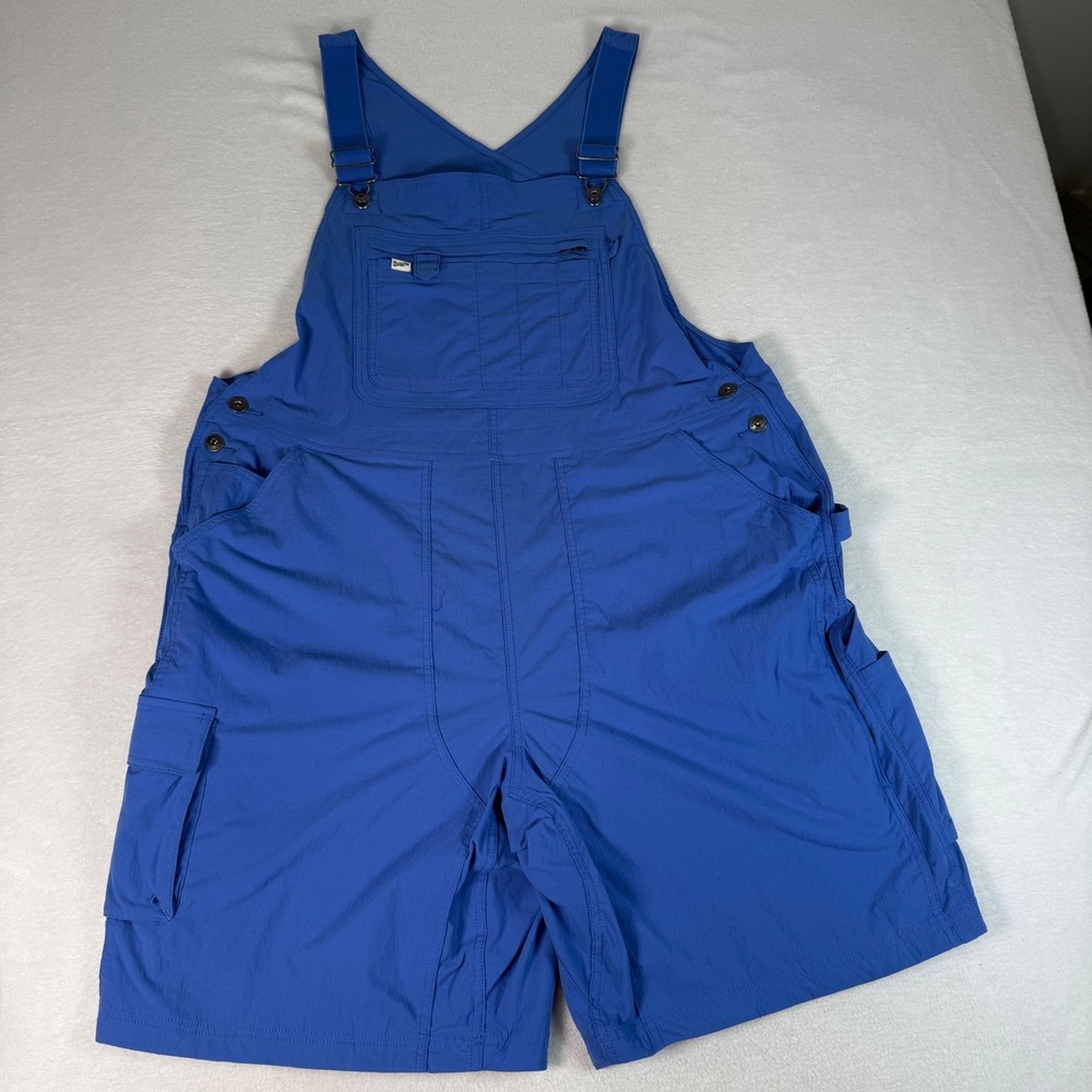 Duluth Trading Co Heirloom Gardening Short Overalls XXL Blue Ripstop Bib Shorts